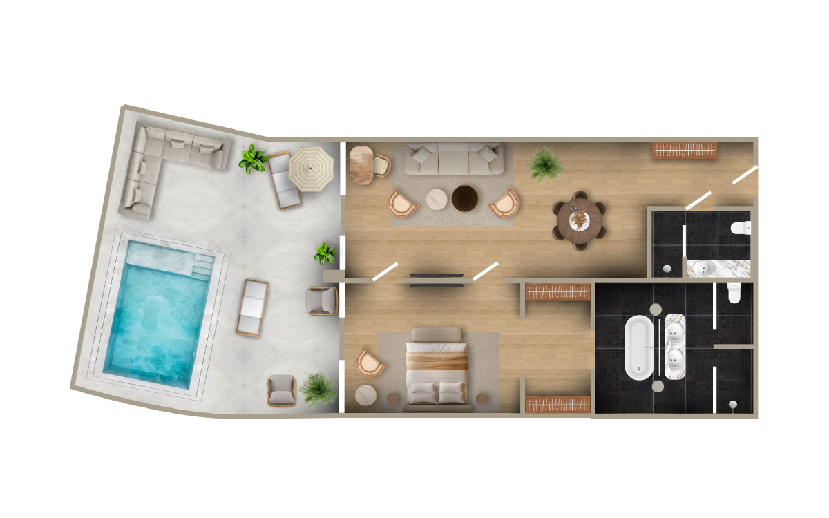 Люкс с индивидуальным бассейном - 12